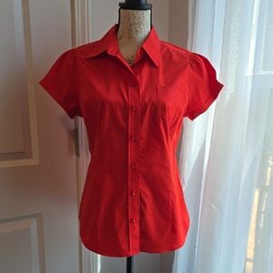 New York & Company Bright Red Women's Button-Down Shirt